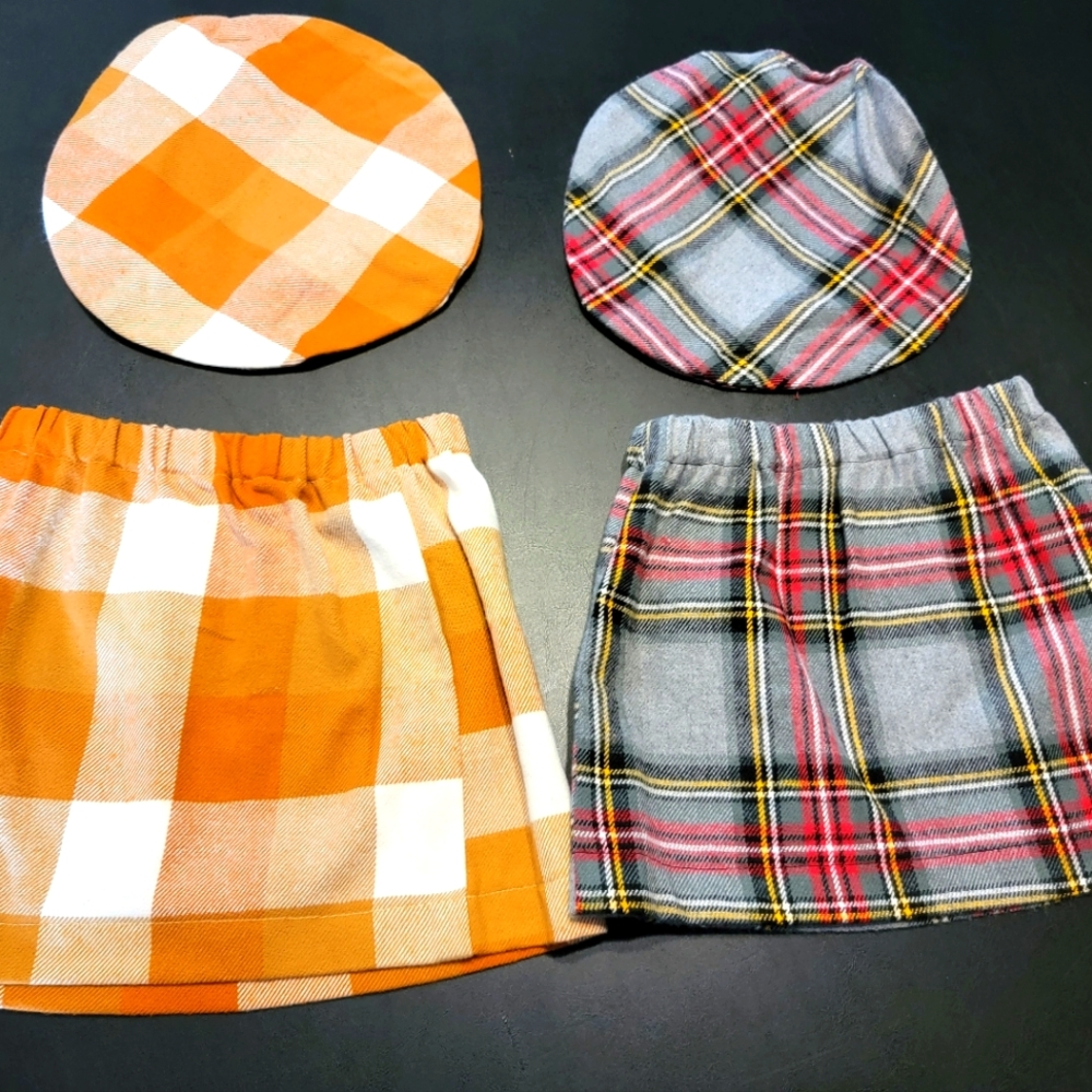 Size 3t-4t girls hat and skirt sets Custom made brand new NWOT